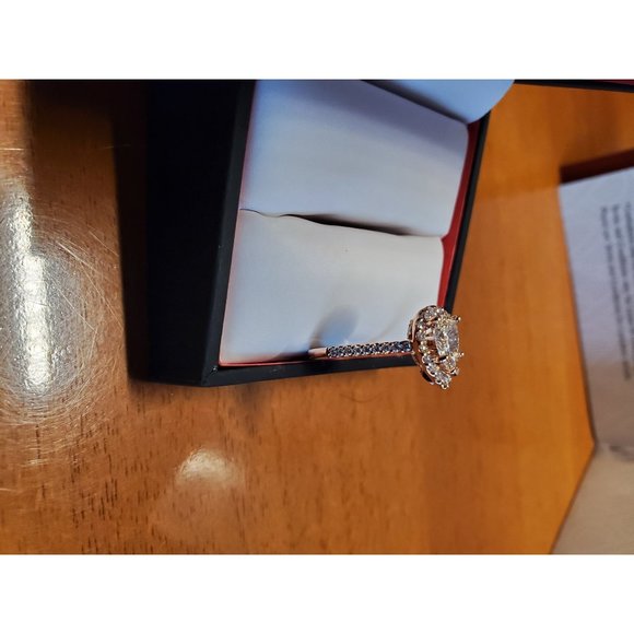 NWT✔ 14K Gabriel Pear Shaped Halo Wedding Ring - Picture 12 of 15